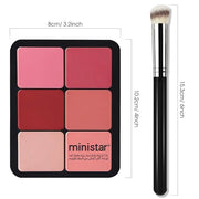 12 Colors Cream [Blush] Makeup Palette for Cheeks - All in One Blush Makeup Palette Kit with Brush, Natural Matte Long Wea...