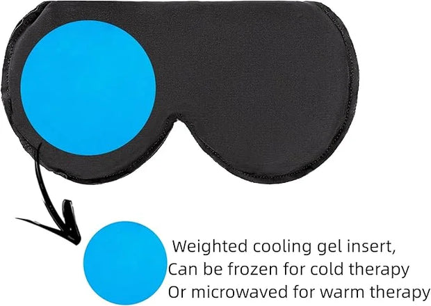 ALASKA BEAR Cooling Gel Eye Mask Weighted Silk Sleep Mask & Cotton Eyeshades Cold & Hot Compress for Pain Relief, 180g Hea...