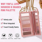 6 Colors Mini Naked Eyeshadow Makeup Palette Blush-colored Neutral Tone Eye Shadow Matte & Shimmer Nude Make Up Pallet wit...