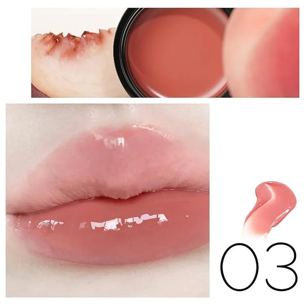 1 PC Macaron Canned Lip Essence High Glossy Lip Jelly, Mirror Effect Lip Glaze Mirror Effect Lip Balm, Moisturizing & Plum...