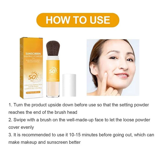 Mineral Sunscreen Setting Powder, SPF 50 Mineral Sunscreen Setting Powder for Face, Oil Control Natural Matte Finish, Mini...