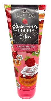 Bath and Body Works Strawberry Pound Cake Body Cream 8 Ounce Full Size - Product Image