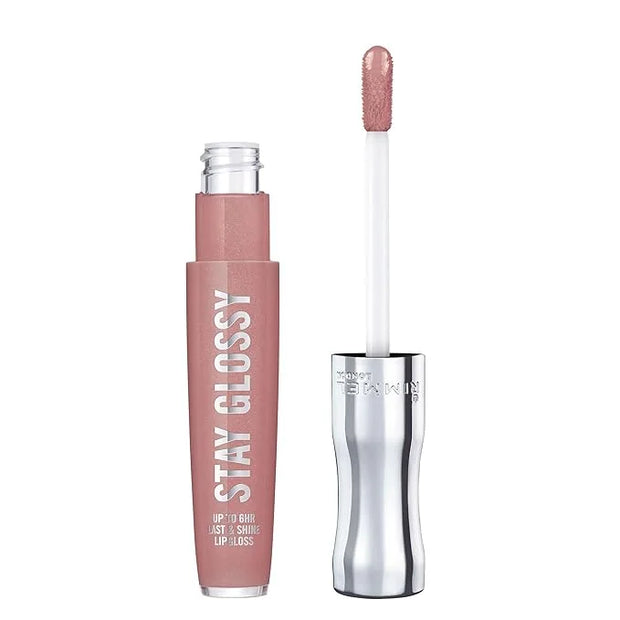 Rimmel Stay Glossy Lip Gloss Bundle - 130 Blushing Belgraves & 135 Sippin Non-Sticky Lightweight Lip Color and Shine .18oz...