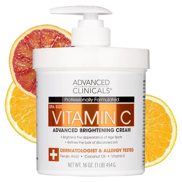 Advanced Clinicals Vitamin C Cream Visibly Brightening Body Lotion | Vitamin C Moisturizer Skin Care Body Cream For Women ...