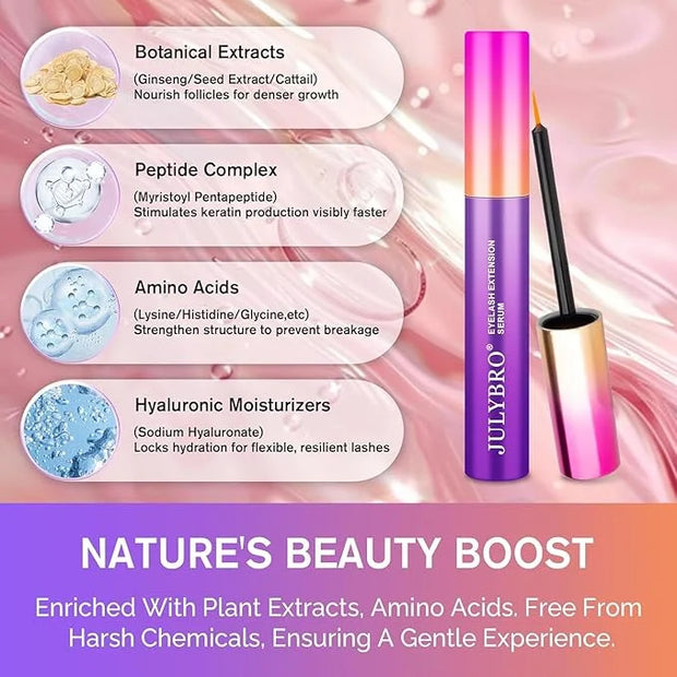 Eyelash Growth Serum(3ML), Eyelash Extension Serum with Natural Ingredients for Eyelash and Eyebrow, Thicker, Healthier an...