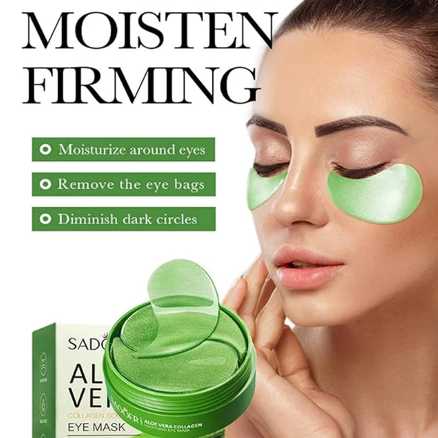 Aloe Vera Eye Masks - 60 PCS Under Eye Patches for Puffy Eyes and Dark Circles Treatments - Hydrating Eye Mask Skincare, E...
