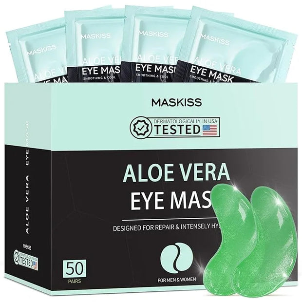 Under Eye Patches (50 Pairs), Aloe Vera Eye Masks for Dark Circles Puffy Eyes Undereye Bags, Collagen Eye Patches for Repa...