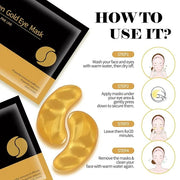 30 Pairs 24K Gold Eye Masks, Crystal Collagen Gel Eye Patches for Puffy Eyes, Reducing Fine Lines, Eye Bags, Moisturizing ...