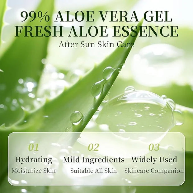 100 Pack Bulk Aloe Vera Gel, 99% Pure Aloe Vera Gel for Face, Hair, Skin, Body, Sunburn Relief, Hydrating Aloe Gel Travel ...