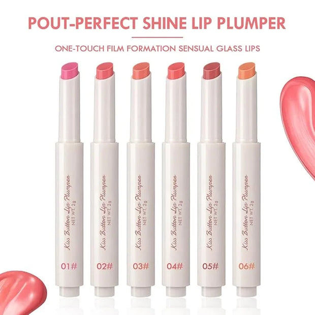 2 Colors Lip Plumper Gloss Moisturizing Lip Tint Stain Hydrating Lips Solid Serum Glossy Plumping Lip Gloss Long Lasting,W...