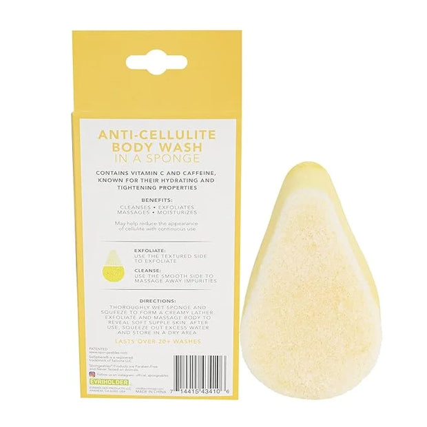 Spongeables Anti Cellulite Body Wash in a 20+ Wash Sponge, Citrus, 3 Count - Product Image
