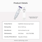 Intensive Eye Cream 1.01 fl oz for hydrating, wrinkles, elastic skin, dark circles, puffiness, fine lines, eye bags under ...