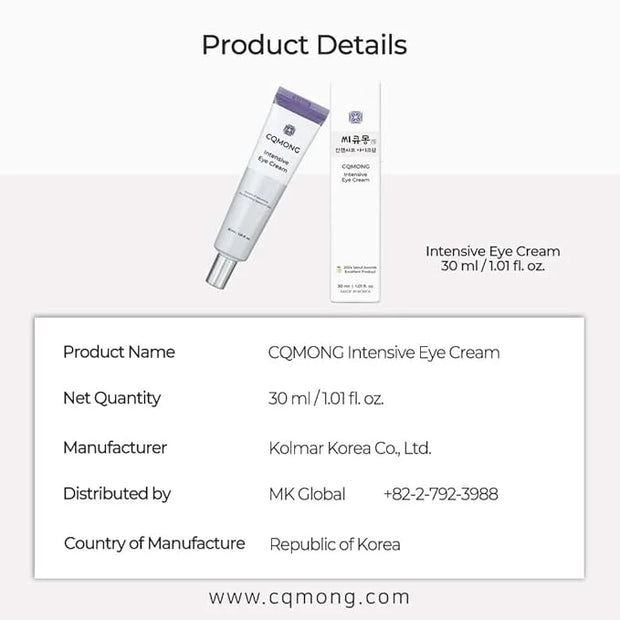 Intensive Eye Cream 1.01 fl oz for hydrating, wrinkles, elastic skin, dark circles, puffiness, fine lines, eye bags under ...