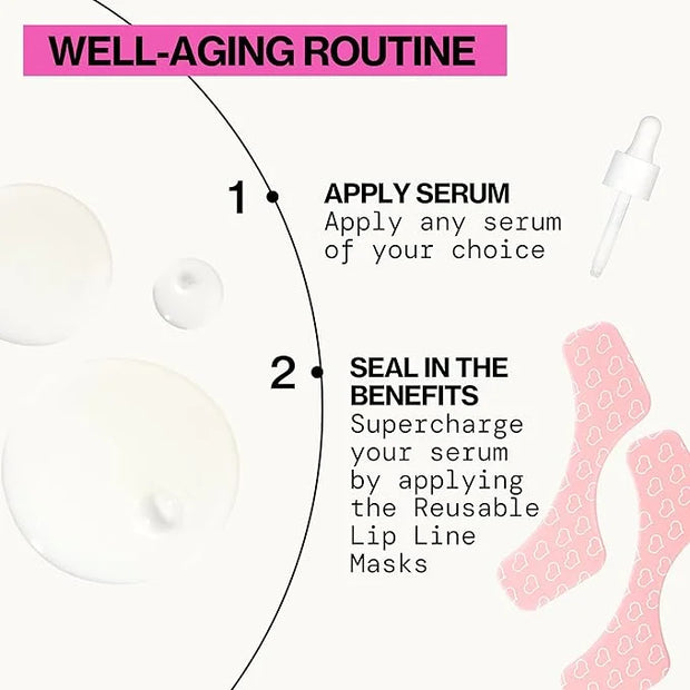 Pacifica Beauty Reusable Lip Line Mask, Skincare, Silicone Mask, For Fine Lines and Wrinkles, Lift and Firm, Pair with Ser...