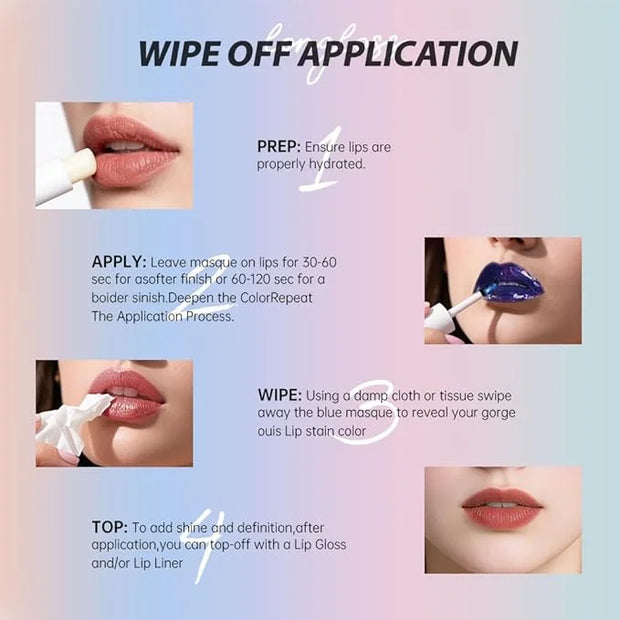 Matte Lip Gloss Peel Off Masque - Peel Off Lip Stain Tattoo, Chestnut Brown Peel Off Lip Tint，Long Lasting Waterproof Tran...