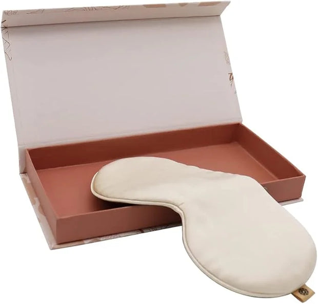 Premium 25 Momme Mulberry Silk Eye Mask for Sleeping (Vanilla Ice) - Product Image