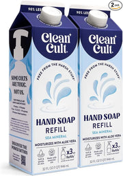 Cleancult - Liquid Hand Soap Refills - Sea Minerals - Gentle On Sensitive Skin - Made with Aloe Vera & Essential Oils - Ec...