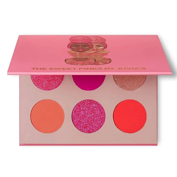 Juvia's Place Palette The Sweet Pinks - Deep Fuchsia, Soft & Sweet Pink, Shades of 6, Pressed Pigments Palette, Profession...