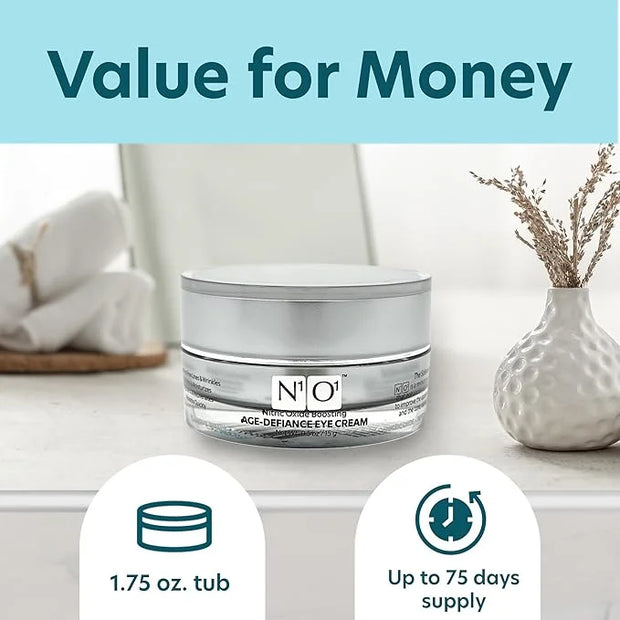 Age-Defiance Eye Cream - Day & Night Moisturizer with Nitric Oxide, Hyaluronic Acid, Complex Peptides, Ceramides - Hydrati...