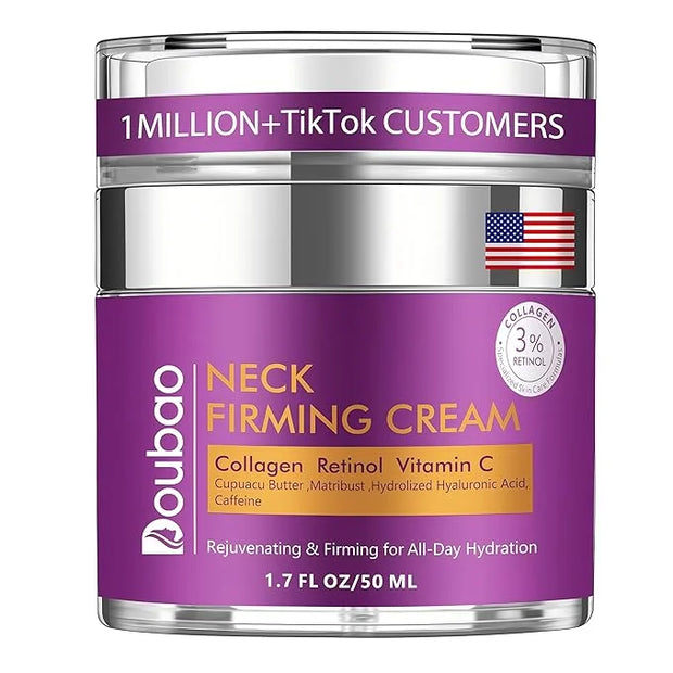 Advanced Neck Firming Cream – 3% Retinol & Hyaluronic Acid for Wrinkle Reduction, Lifting & Skin Tightening – Anti-Aging M...
