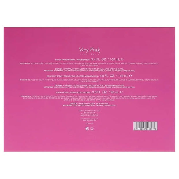 Perry Ellis Very Pink by Perry Ellis for Women - 3 Pc Gift Set 3.4oz EDP Spray, 3oz Body Lotion, 4oz Body Mist - Product I...