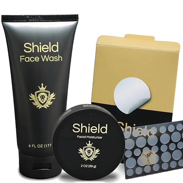 Acne System for Men and Boys, Face Wash, Moisturizer, Pimple Patches, Shield Men's Skin Care Set (2 Months) - Product Image