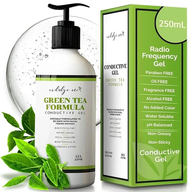 Facial Conductive Gel for Microcurrent Device with Korean Green Tea Extract, Aloe Leaf Water, Hyaluronic Acid - Primer Con...