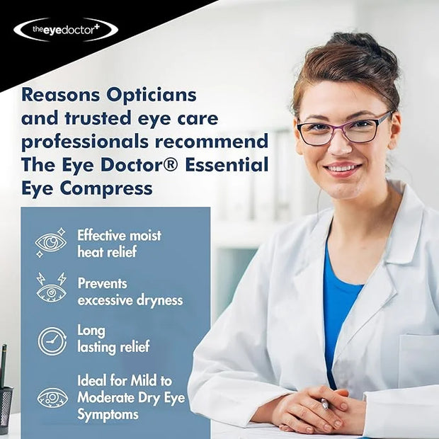 The Eye Doctor Hot Compress for Eye - Helps Dry Eye & Blepharitis - Reusable Eye Mask - Heated Eye Mask for Dry Eyes - War...
