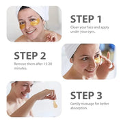 NEWGO Under Eye Mask Patches 20 Pairs Eye Gel Pads, 24K Gold Under Eye Pads Eye Mask Moisturizer Natural Collagen Eye Gels...