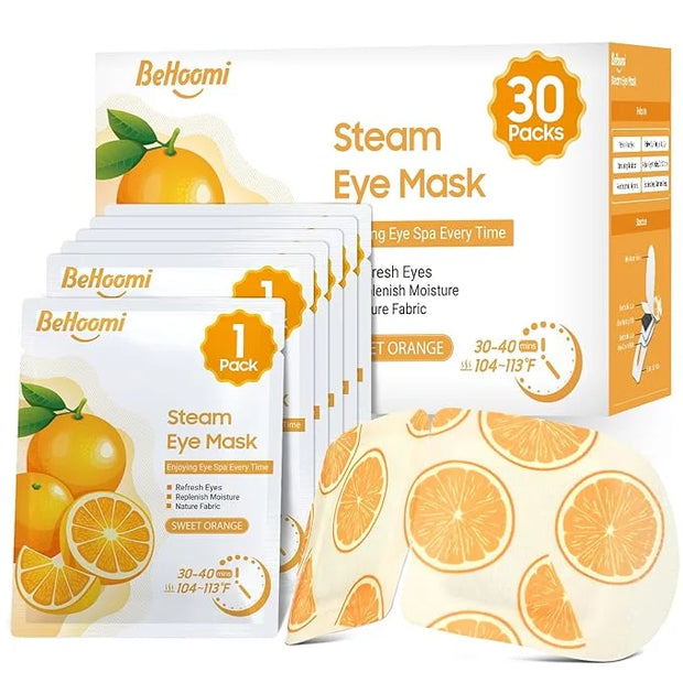 30Packs Steam Eye Mask, Heated Eye Mask Warm Compress for Eyes, Self Heating Warm Eye Masks Disposable Steam Mask for Home...