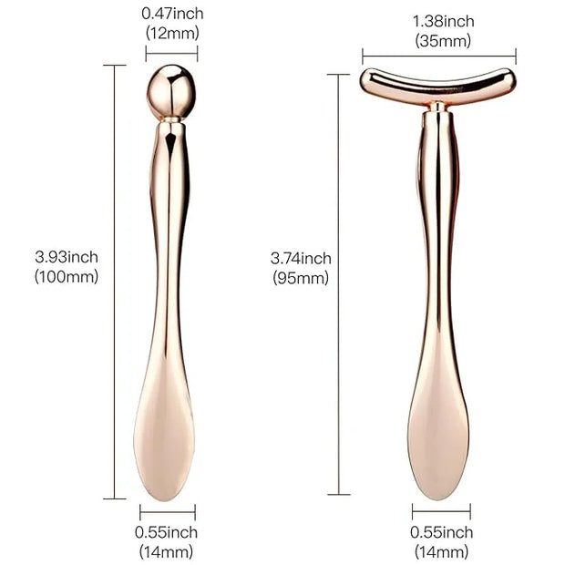LISAPACK 2PCS Metal Eye Cream Applicator Wand Stick, Massager Tool for Facial Massage, Reduce Puffiness (Rose Gold) - Prod...