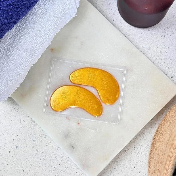 24k Gold Under Eye Collagen Patches, Reduce Puffy Eyes & Dark Circles, Illuminate Tired Eye Masks - Firms, Brightens, Ener...