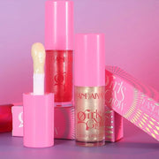 Beauty Glazed Big Brush Head Lip Oil, Ultra-Hydrating & Nourishing, Smooth Glossy Finish Lip Glow Oil, Shiny and Vegan Tin...