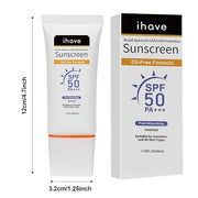 iHave Face Sunscreen, Travel Size SPF 50 Sunscreen with Broad Spectrum UVA UVB Protection, Oil-Free Fast-Absorbing Sunbloc...