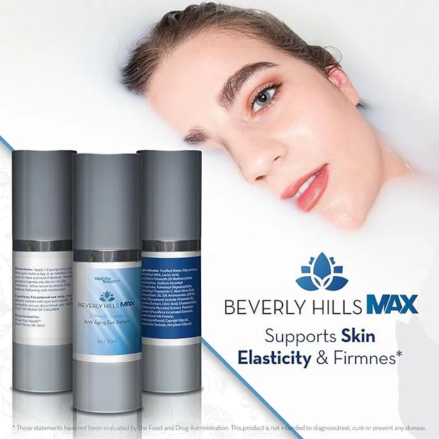 Beverly Hills Max Serum - 2 Month Supply - Anti Aging Eye Serum - Help Revive Tired Skin with Alpha Hydroxy Acids, Vitamin...