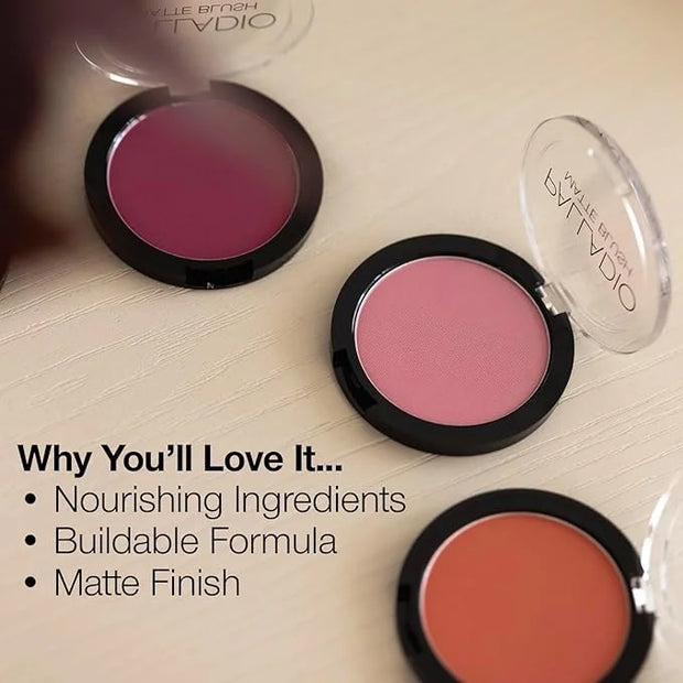 Palladio Matte Blush, Brushes onto Cheeks Smoothly, Soft Matte Look and Even Finish, Flawless Velvety Coverage, Effortless...
