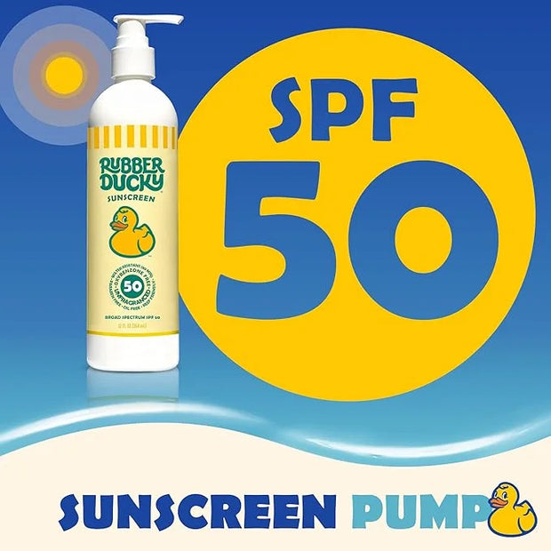 Rubber Ducky | Pump Sunscreen with SPF 50, Vitamin E Sunscreen for Face and Body | Broad Spectrum Lotion | SPF 50 Sunscree...
