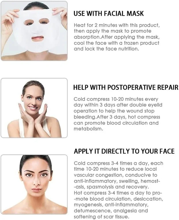 Ice Face Mask Reusable,Cold Hot Compress Gel Ice Facial Mask with Gel Beads,Face SPA for Woman Sleeping Reduce Eye Puffine...