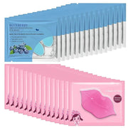 30 Pairs Lip Mask Under Eye Masks Patches, Crystal Collagen Hydrating Moisturizing Smoothing Lips Gel Pads for Puffy Eyes ...