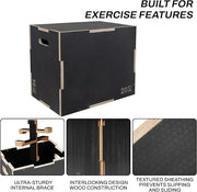 3 in 1 Non-Slip Wooden Plyo Box Plyometric - Product Image