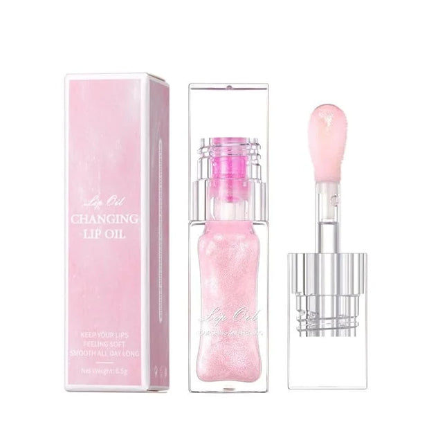 Magic Color Changing Lip Oil Ph, Glitter Lip Gloss, Upgraded Big Brush Head Moisturizing Lip Oil Long Lasting Nourishing L...