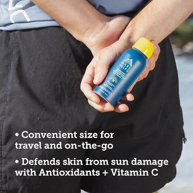 Travel Sunscreen Spray for Face & Body, SPF 50 Spray Sunscreen Infused with Vitamin C & Antioxidants, No White Residue, Wa...