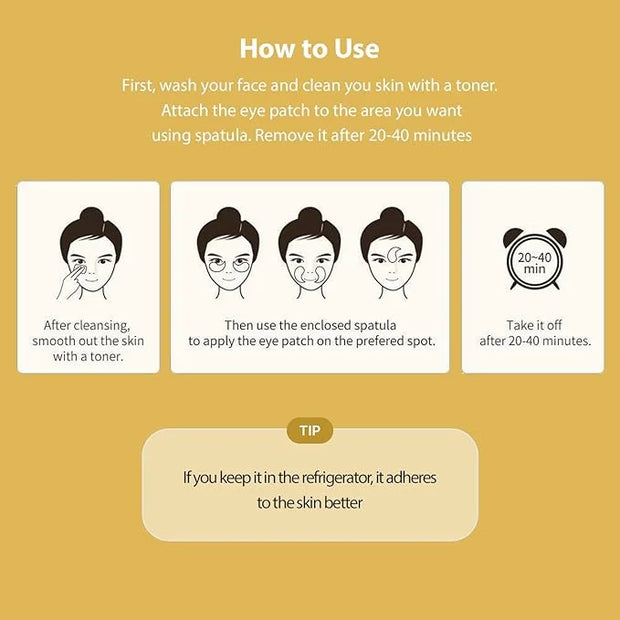 [K Beauty Snp] 24K Gold Firming Eye Patch | 11,900mg of Collagen with 24K Gold | Tightening and Hydrating for All Skin | U...