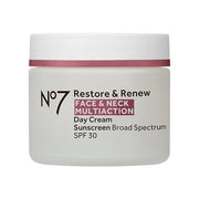 No7 Restore & Renew Multi Action Face & Neck SPF 30 Day Cream - Firming & Hydrating Face Moisturizer with Hyaluronic Acid ...