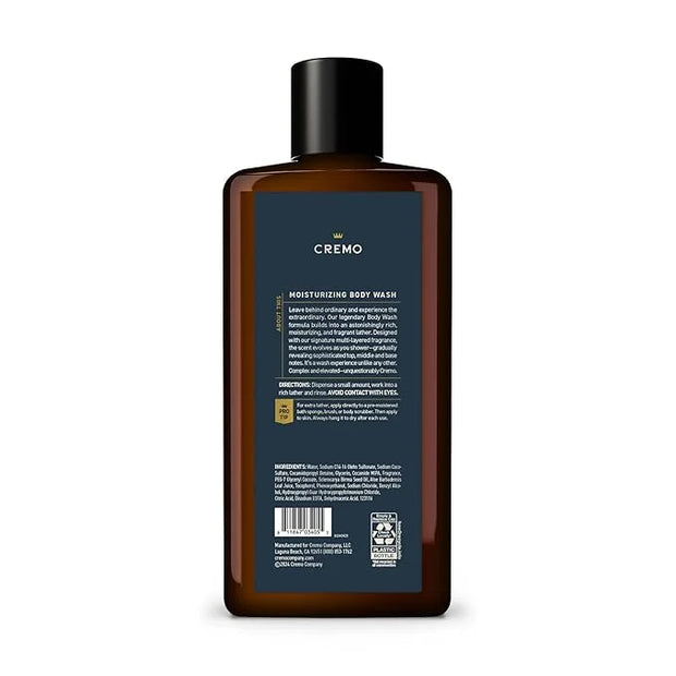 Cremo Body Wash Men, Notes of Bright Cardamom, Dry Papyrus and Aromatic Palo Santo, 16 Fl Oz - Product Image