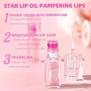 Magic Color Changing Moisturizing Lip Glow Oil Plumping Glimmer Glow Lipstick,Long Lasting Moisturizing Non-sticky Fresh T...
