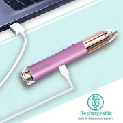 2-in-1 Portable Rechargeable Painless Eyebrow Trimmer & Facial Hair Remover, removes eyebrow, face, lips and body hair for...