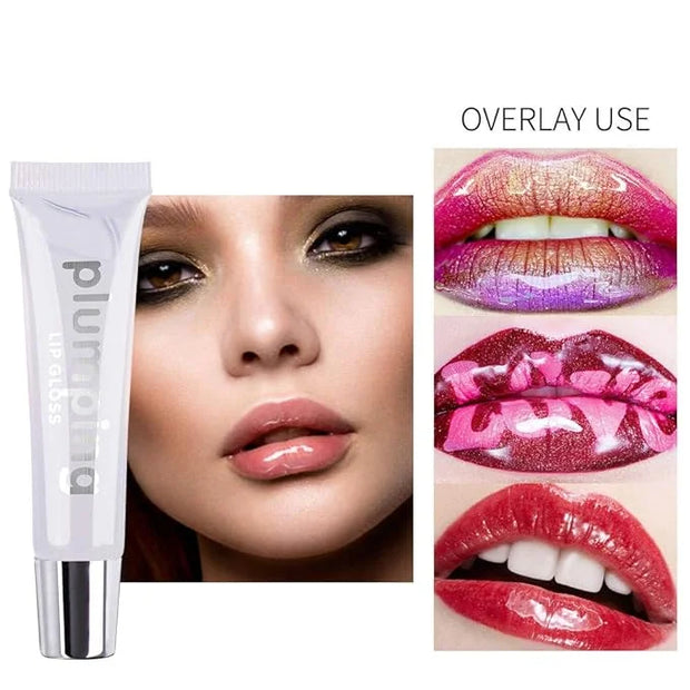 MAEPEOR Plumping Lipgloss 9 Colors Moisturizing Lip Plumper Shiny Jelly Lip Gloss Natural Liquid Lipstick for Women and Gi...