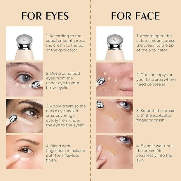 Mineral Sunscreen Eye Cream, 3-in-1 Anti-Aging Sunscreen Under Eye Treatment Cream, SPF 35, Mineral Concealer for Smooth E...
