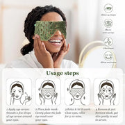 Jade Eye Mask,Large Facial Cooling Mask with Green Ear Strings 100% Real Jade for Hot & Cold Therapy,Green Jade Facial Eye...